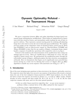 Dynamic Optimality Refuted – for Tournament Heaps