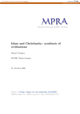 Islam and Christianity: Symbiosis of Civilizations