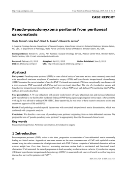 Pseudo-Pseudomyxoma Peritonei from Peritoneal Sarcomatosis