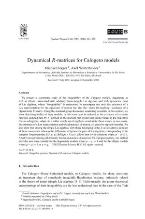 Dynamical R-Matrices for Calogero Models