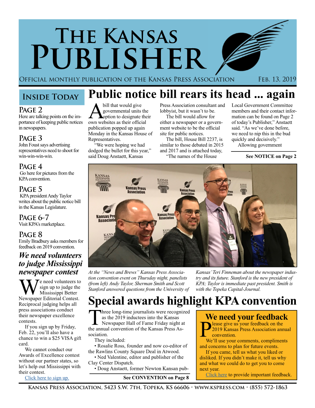 Kansas Publisher Official Monthly Publication of the Kansas Press Association Feb