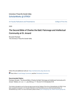 The Second Bible of Charles the Bald: Patronage and Intellectual Community at St