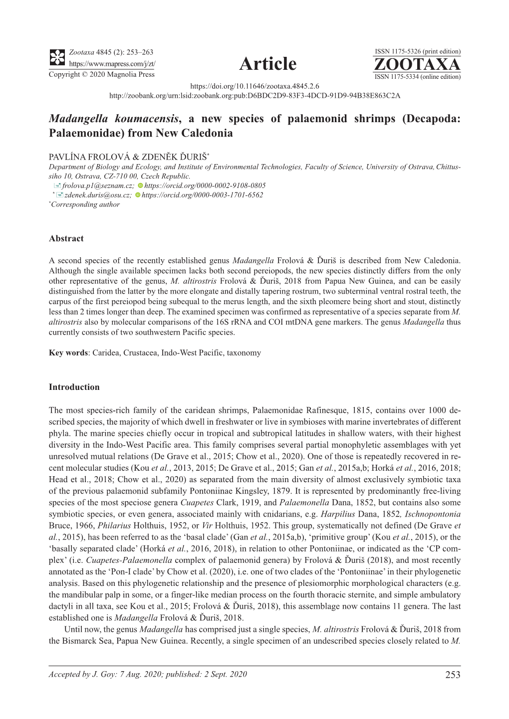 Decapoda: Palaemonidae) from New Caledonia