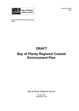 DRAFT Bay of Plenty Regional Coastal Environment Plan