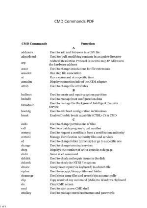A-Z List of Windows CMD Commands — Also Included CMD Commands Commands PDF PDF