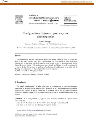 Configurations Between Geometry and Combinatorics