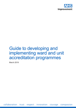 Guide to Developing and Implementing Ward and Unit Accreditation Programmes March 2019