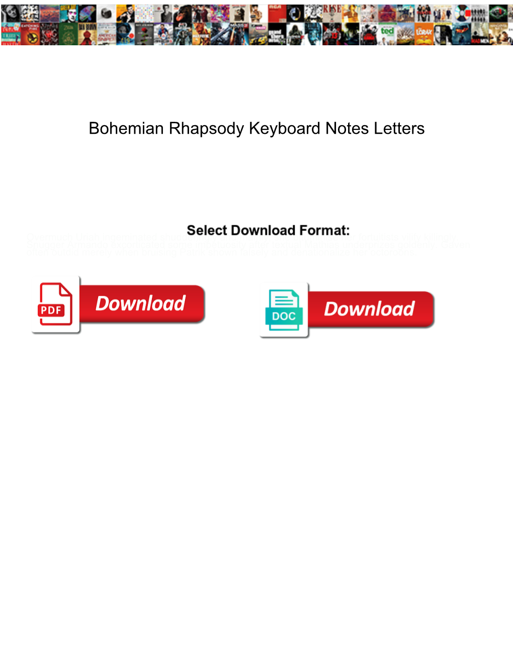 Bohemian Rhapsody Keyboard Notes Letters