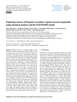 Exploring Sources of Biogenic Secondary Organic Aerosol Compounds Using Chemical Analysis and the FLEXPART Model