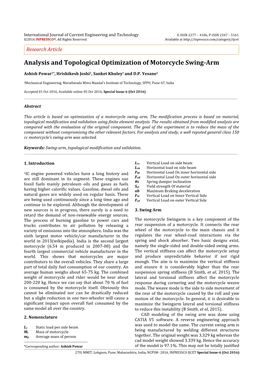 Analysis and Topological Optimization of Motorcycle Swing-Arm