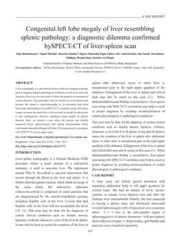 Congenital Left Lobe Megaly of Liver Resembling Splenic Pathology