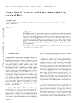 Comparison of Theoretical Radiation-Driven Winds from Stars and Discs