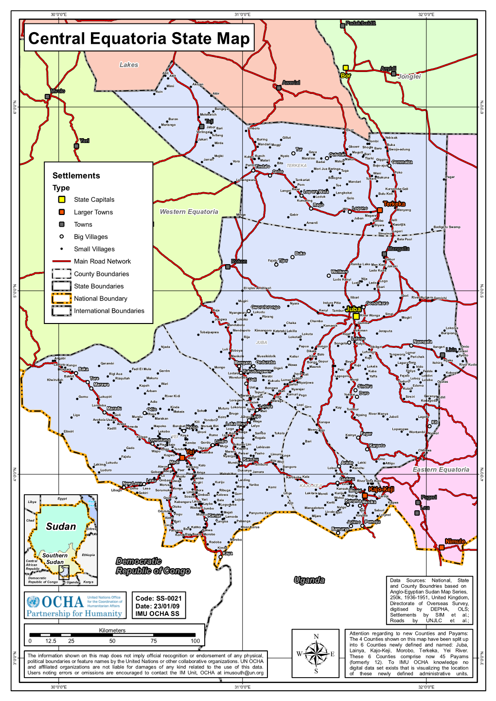 Central Equatoria State Map