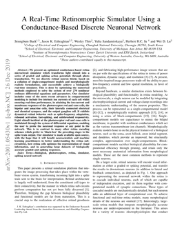 A Real-Time Retinomorphic Simulator Using a Conductance-Based Discrete Neuronal Network