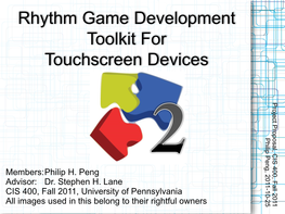 Rhythm Game Development Toolkit for Touchscreen Devices
