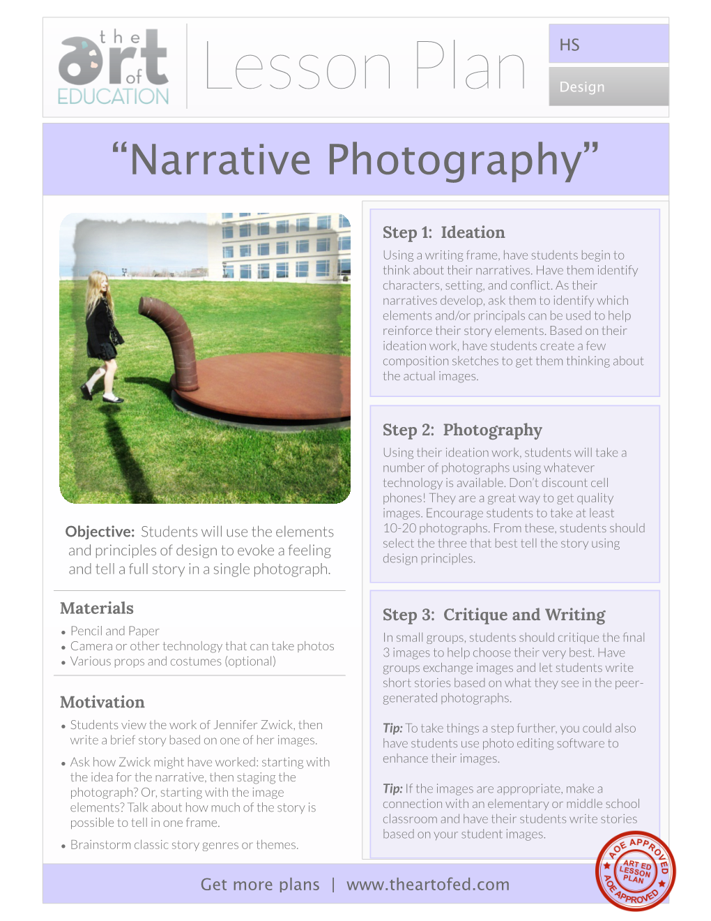 Lesson Plan Design “Narrative Photography”