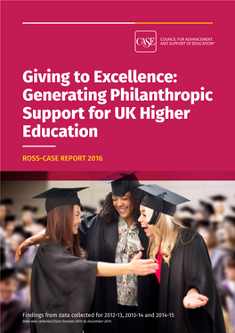 Giving to Excellence: Generating Philanthropic Support for UK Higher Education