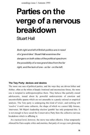 Parties on the Verge of a Nervous Breakdown Stuart Hall