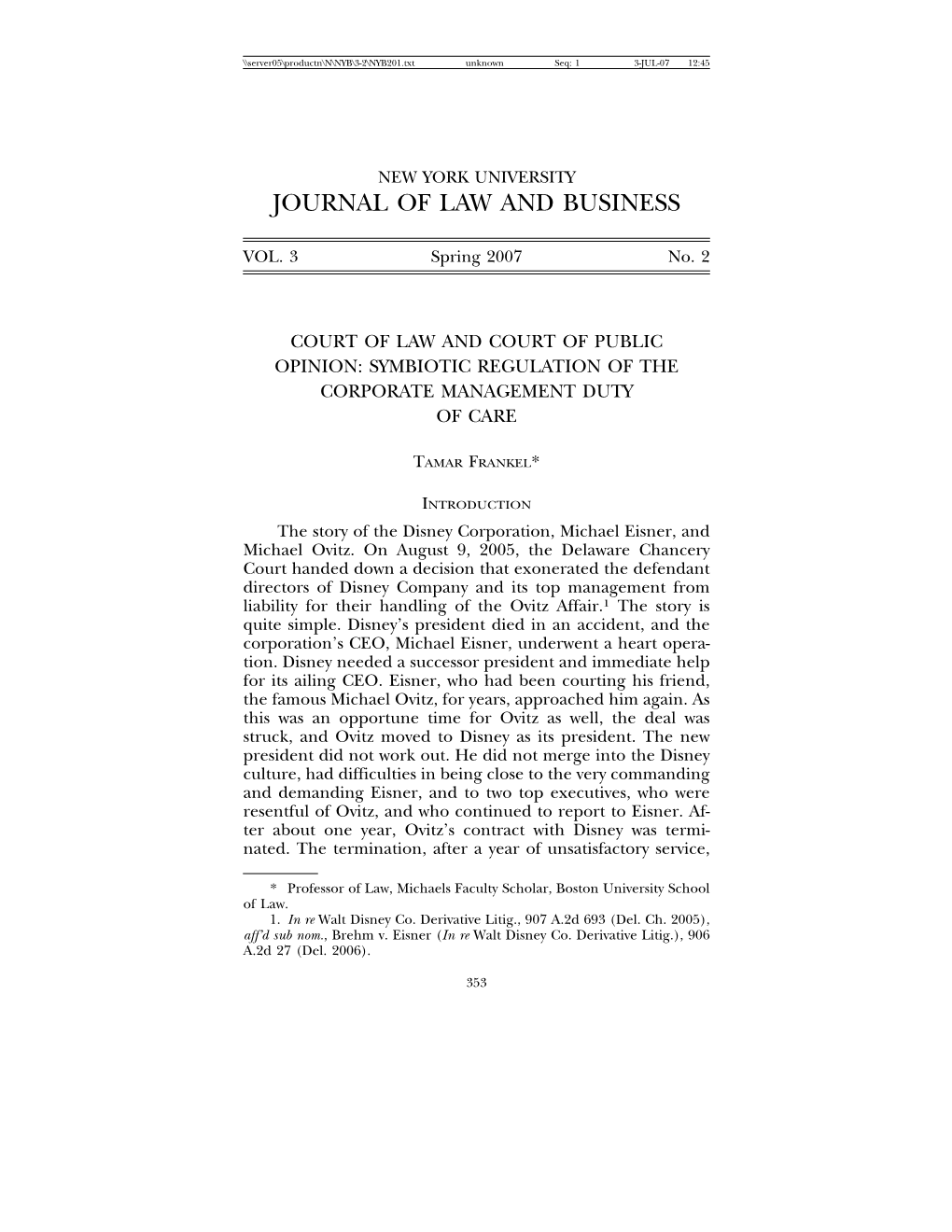 Journal of Law and Business