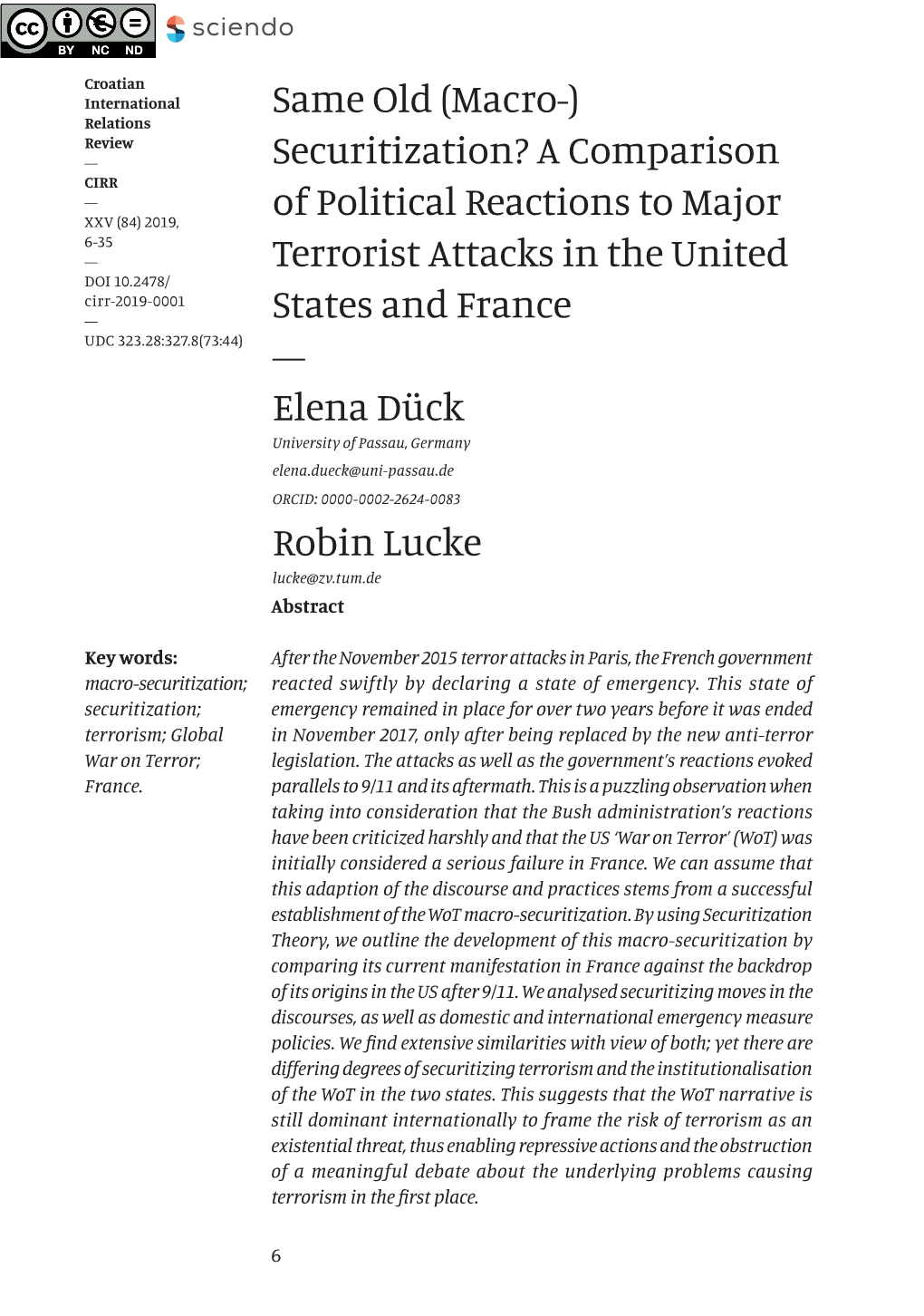 (Macro-) Securitization? a Comparison of Political Reactions