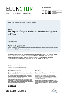 The Impact of Capital Market on the Economic Growth in Oman