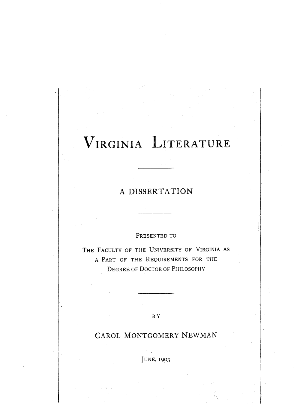 Virginia Literature