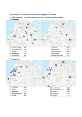 Detail Overzicht Herkomst- En Bestemming Per P+R Locatie De Linker Afbeelding Is De Herkomstkaart En De Rechter Afbeelding De Bestemmingkaart