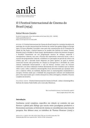 O I Festival Internacional De Cinema Do Brasil (1954)