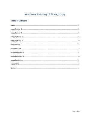 Windows Scripting Utilities Xcopy