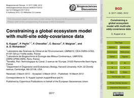 Constraining a Global Ecosystem Model with Multi-Site Eddy-Covariance Data