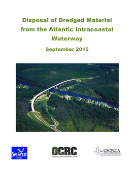 Disposal of Dredged Material from the Atlantic Intracoastal Waterway