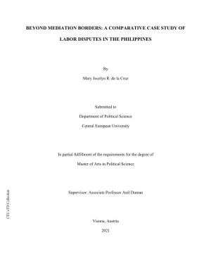 A Comparative Case Study of Labor Disputes in the Philippines