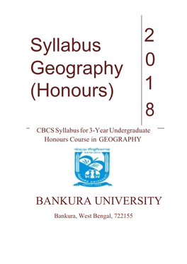 Syllabus 2 Geography 0 (Honours)