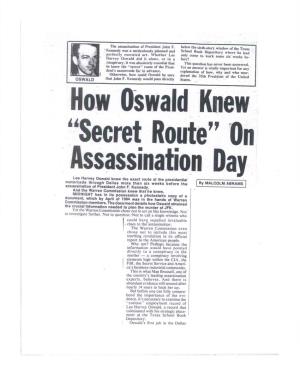 How Oswald Knew "Secret Route" on Assassination