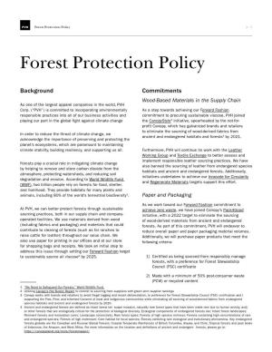 PVH Forest Protection Policy