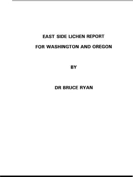 Eastside Lichen Report for Washington and Oregon