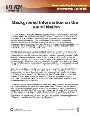 Background Information on the Lummi Nation