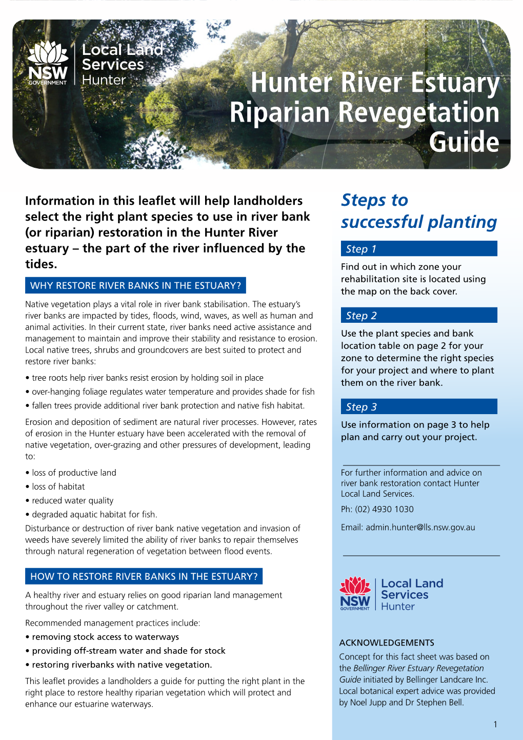 Hunter River Estuary Riparian Revegetation Guide