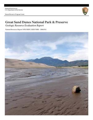 Great Sand Dunes National Park and Preserve Geologic Resources
