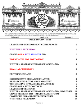 Table of Contents Leadership