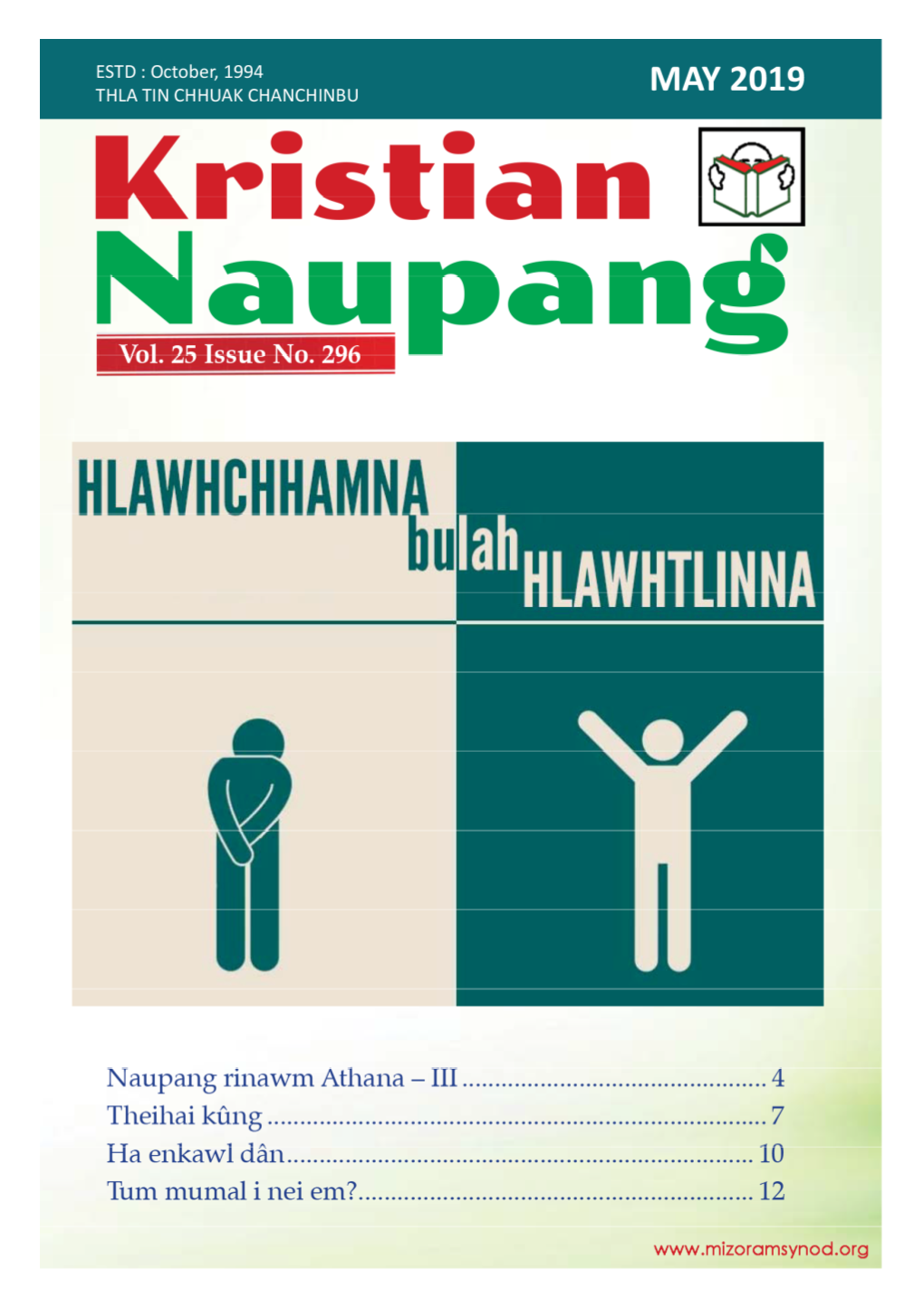 KRISTIAN NAUPANG MAY 2019 | 1 Editorial HLAWHTLING TÛRIN ZIR RAWH