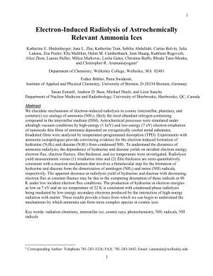Electron-Induced Radiolysis of Astrochemically Relevant Ammonia Ices