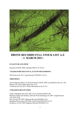 13-03-01 Full Stock List