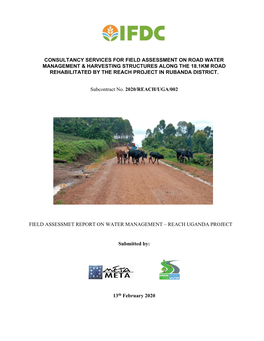 Consultancy Services for Field Assessment on Road Water Management & Harvesting Structures Along the 18.1Km Road Rehabilitat