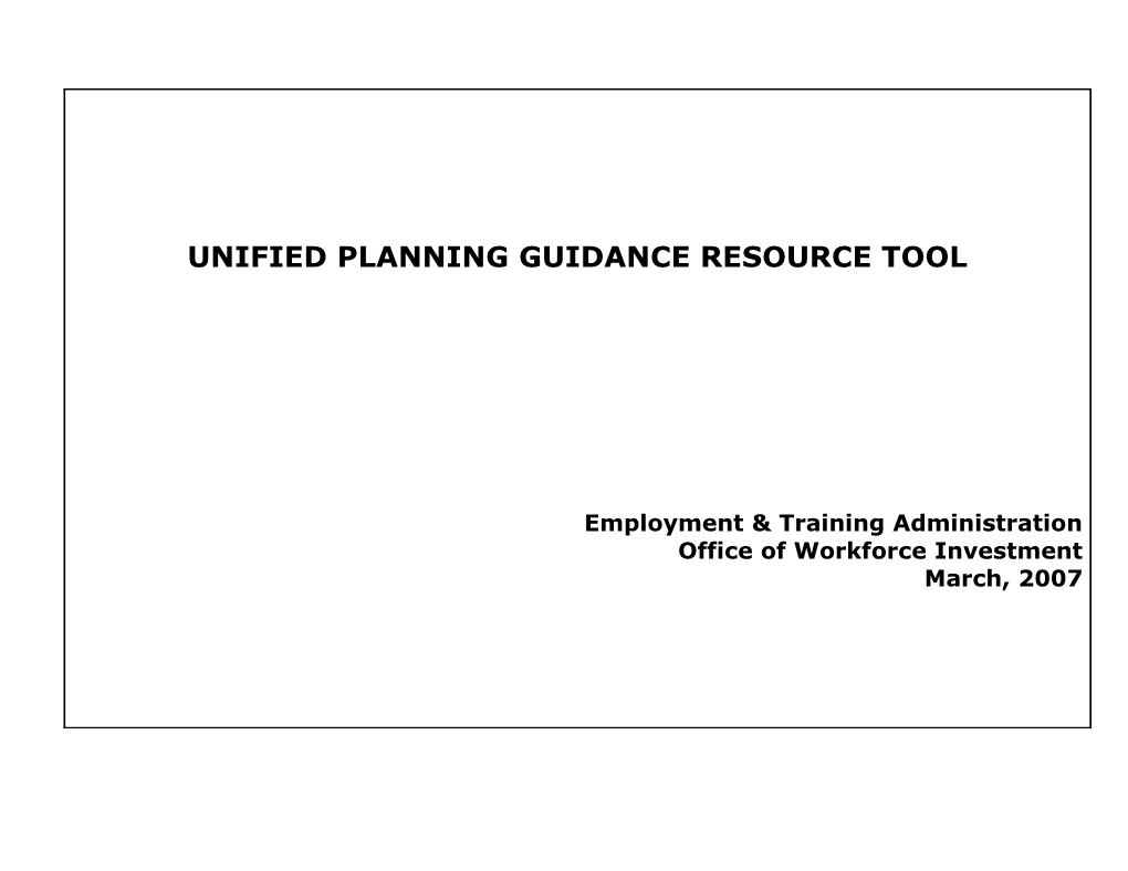 Unified Planning Guidance Resources