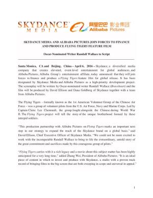 1 Skydance Media and Alibaba Pictures Join Forces To