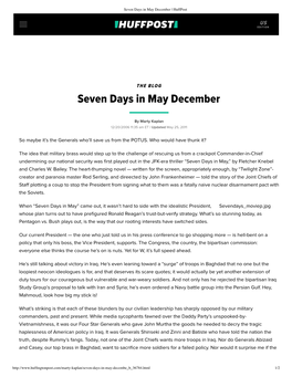Seven Days in May December | Huffpost