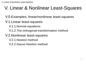 V. Linear & Nonlinear Least-Squares