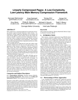 Linearly Compressed Pages: a Low-Complexity, Low-Latency Main Memory Compression Framework