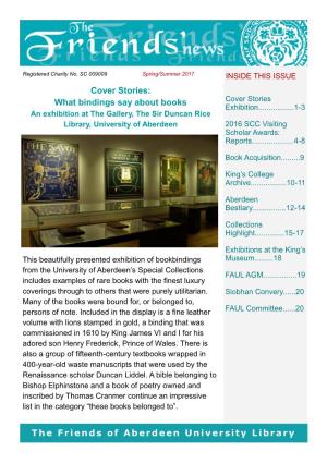The Friends of Aberdeen University Library Cover Stories